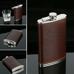 Brown Leather Flask | 5oz to 10oz options