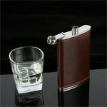 Brown Leather Flask | 5oz to 10oz options