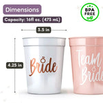 Team Bride Plastic Drinking Cups | 1 Set (1 Bride, 10 Team Bride)