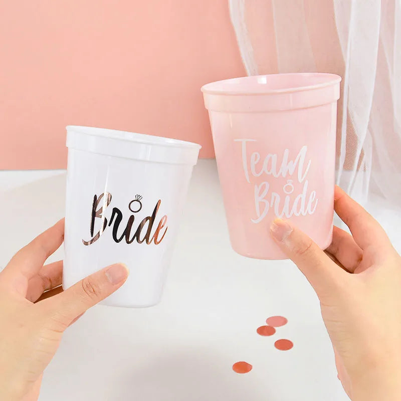 Team Bride Plastic Drinking Cups | 1 Set (1 Bride, 10 Team Bride)