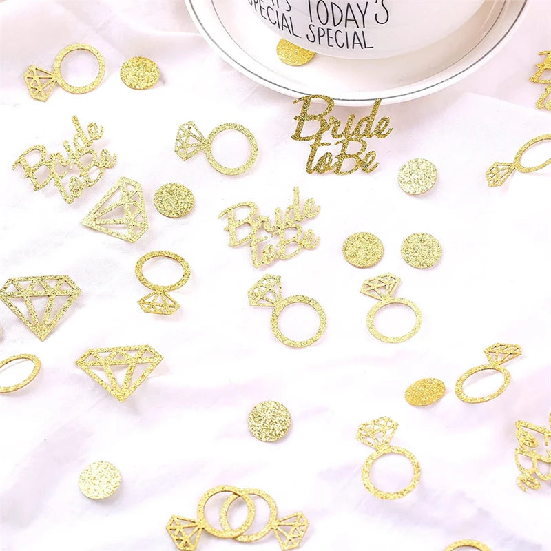 Rose Gold Paper Confetti | 100 pieces | Bride To Be, Diamond Ring, etc.