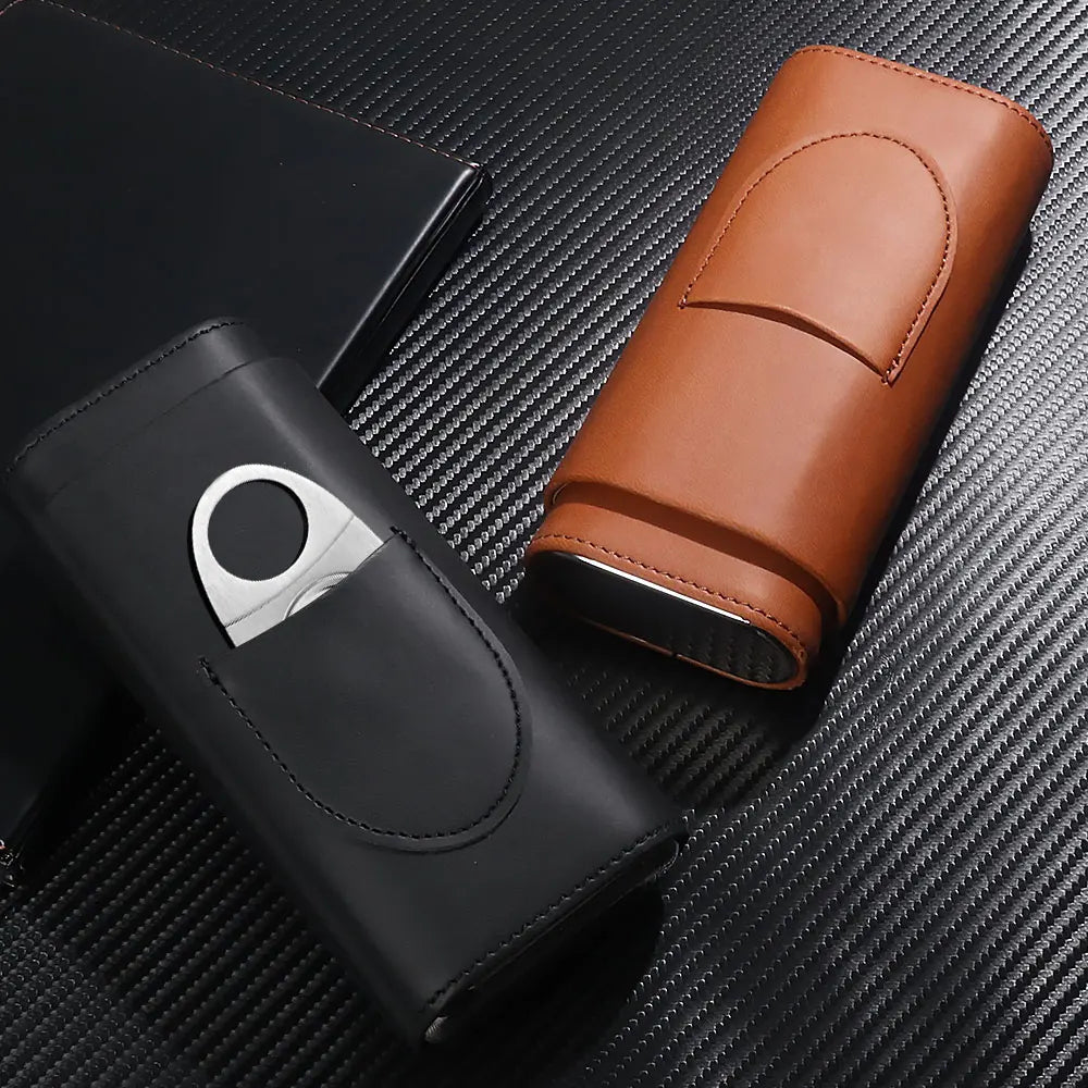 2 Piece Triple Cigar Portable Holder