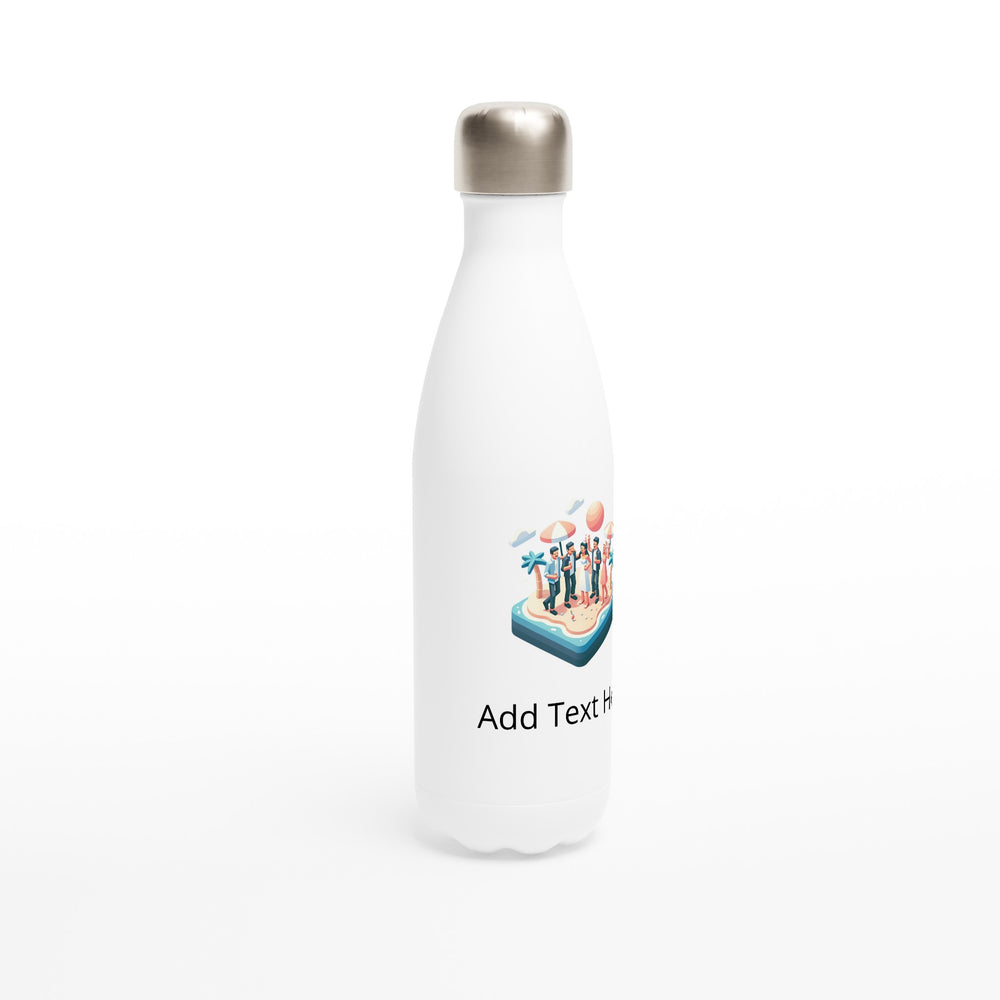 Customizable White 17oz Stainless Steel Water Bottle